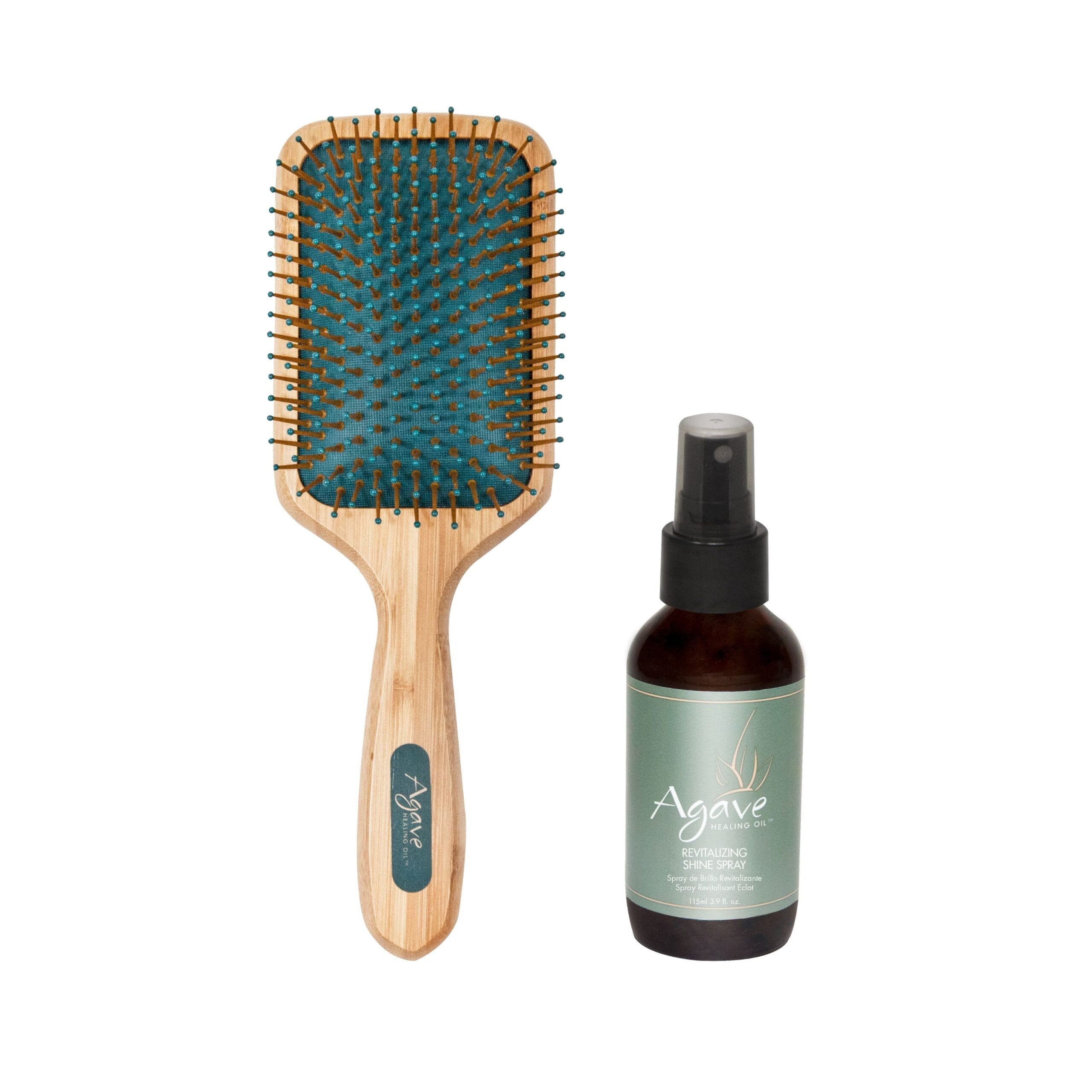 AGAVE BAMBOO PADDLE BRUSH AND HEALING OIL BUNDLE - Beauty Professional  Supplier